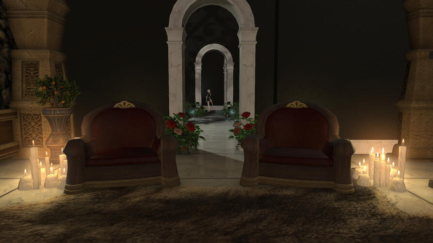 Sitting area looking into the spa